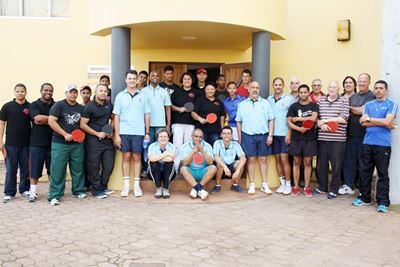Tafeltennisspelers kry goeie oefening